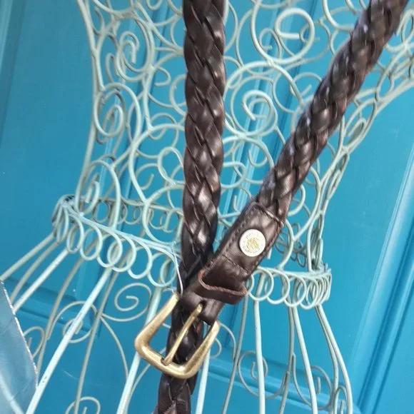 Genuine Leather Belt Mens Vintage Patagonia Braided Woven Real Leather - Picture 7 of 11